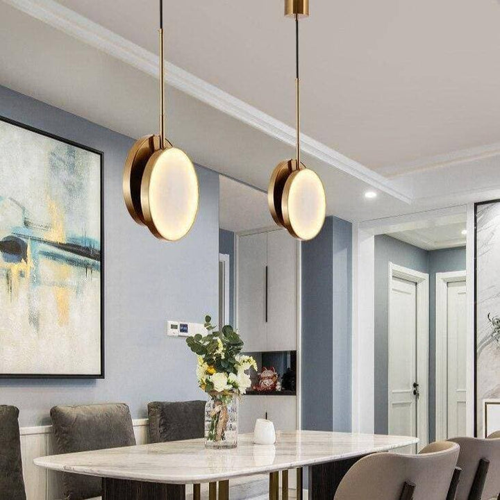 Metavaya Pendant light Dia 22cm x H 50cm / ∅ 8.7″ x H 19.7 / brass Moonshade Pendant Light 6938617818104 M2023120405-1 Marble Moonshadow Pendant Light  sale