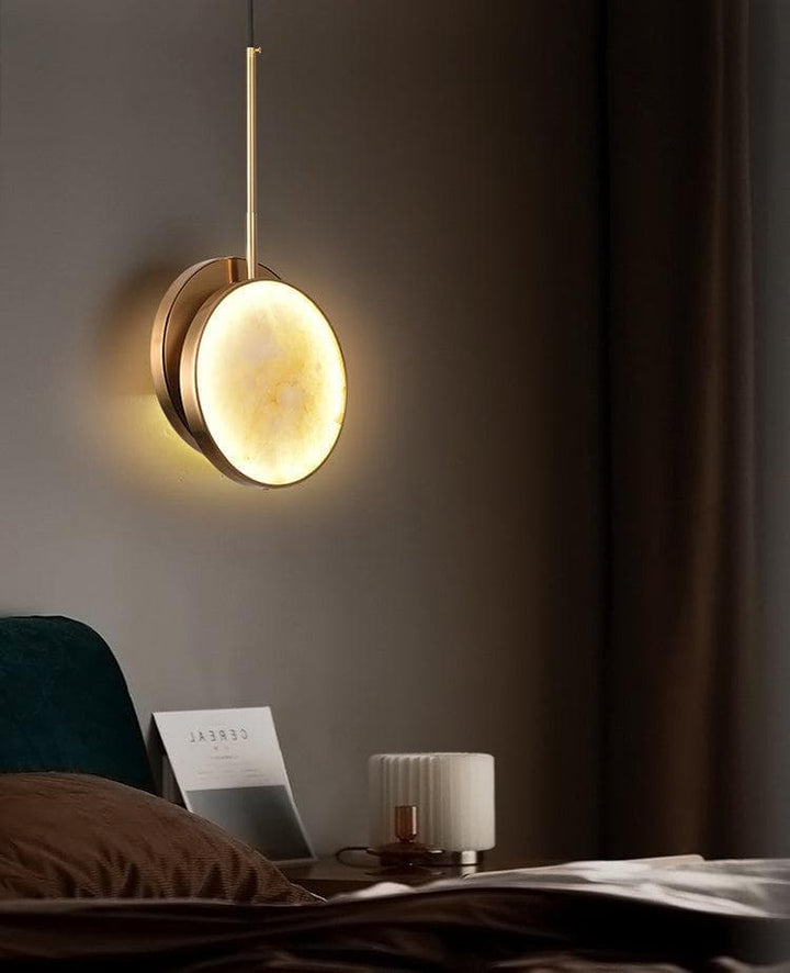 Metavaya Pendant light Dia 22cm x H 50cm / ∅ 8.7″ x H 19.7 / brass Moonshade Pendant Light 6938617818104 M2023120405-1 Marble Moonshadow Pendant Light  sale