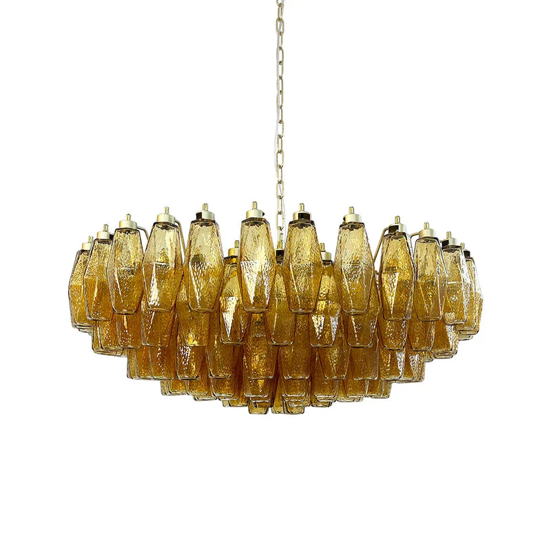Faceted Amber Chandelier | Metavaya