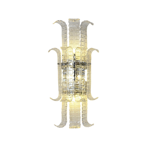 Murano Leaf Shaped Transparent Glass Wall Lamp