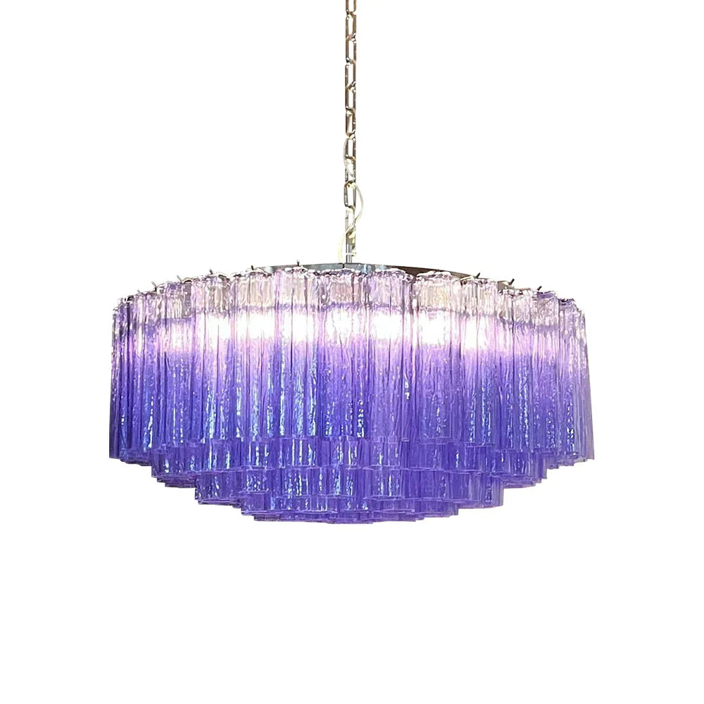 Large Amethyst Tube Chandelier | Metavaya