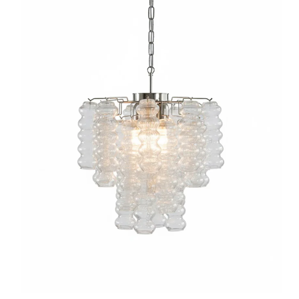 Murano Ripple Glass Tube Chandelier