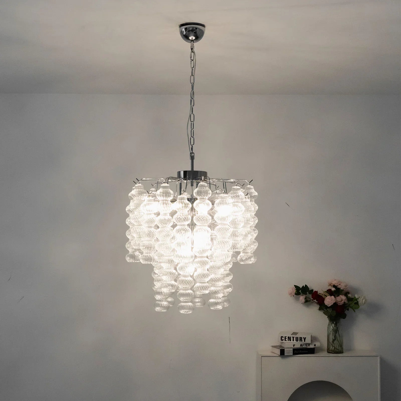 Italian Ripple Glass Chandelier | Handcrafted Light – Metavaya