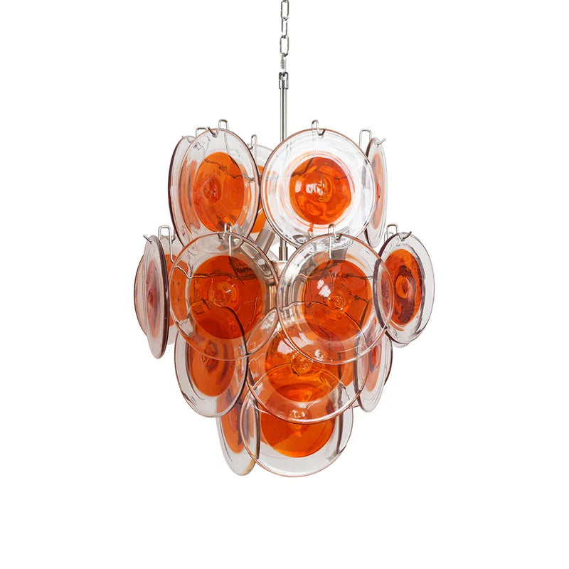 Orange Transparent Disc Chandelier | Metavaya