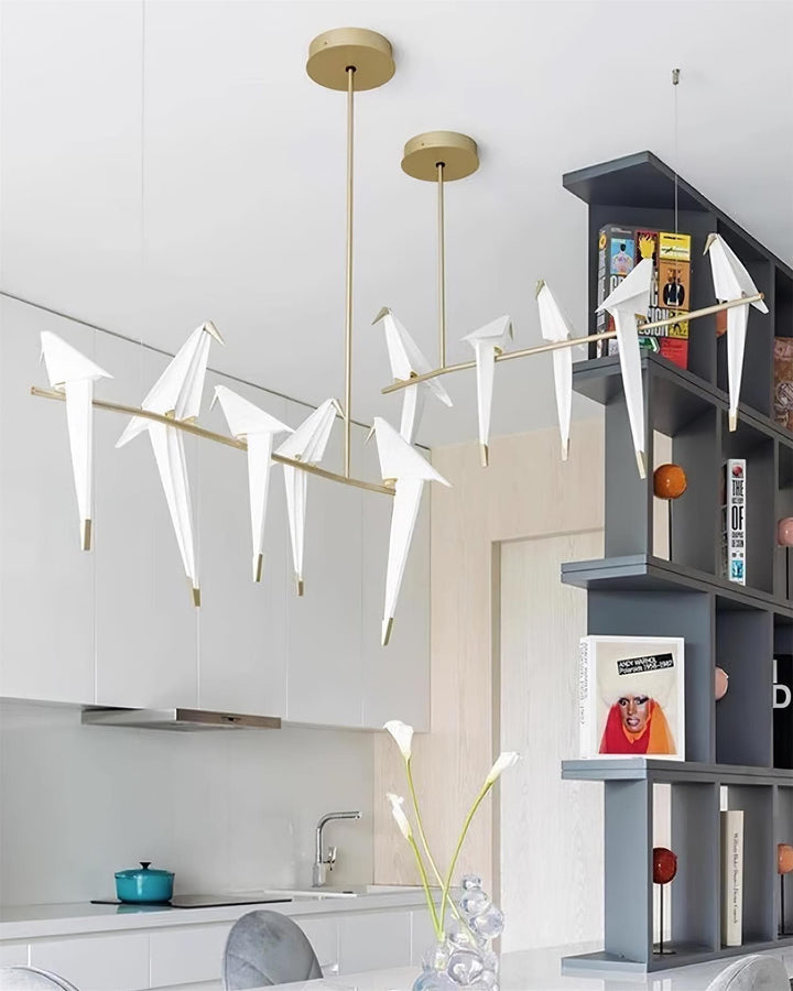 Metavaya Chandelier Paper Crane Bird LED Chandelier