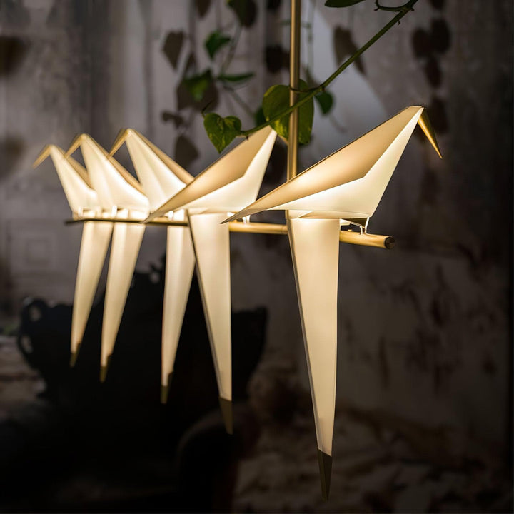 Metavaya Chandelier Paper Crane Bird LED Chandelier