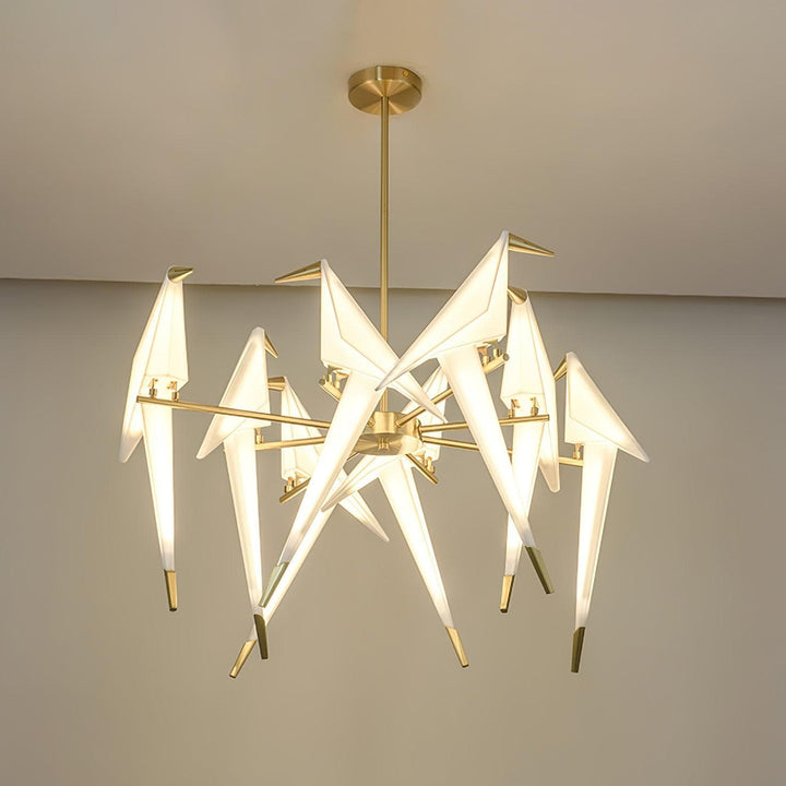 Metavaya Chandelier Paper Crane Bird LED Chandelier