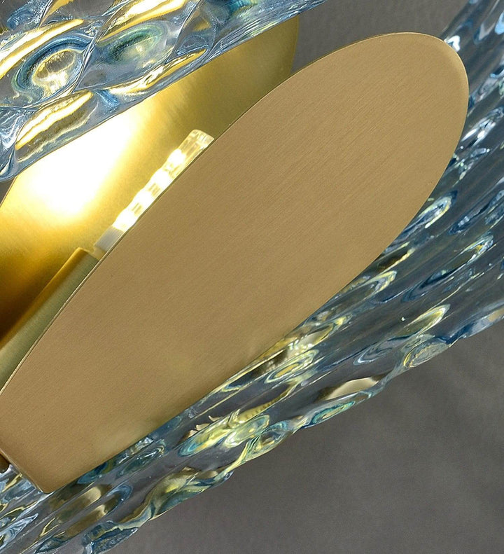 Metavaya Wall lamp Petal Blue Glass Wall Lamp Brass Petal Blue Glass Wall Lamp