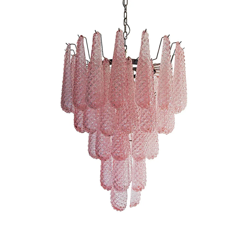 Pink Glass Petals Chandelier | Metavaya
