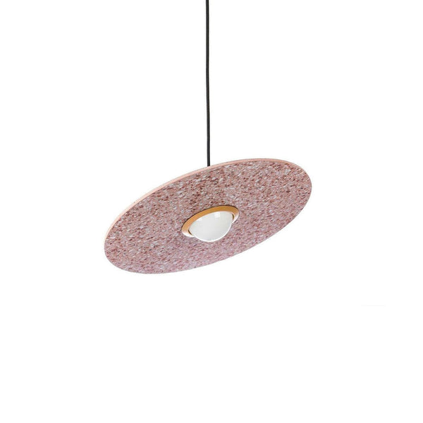 Metavaya Pendant Light Dia 40cm x H 15cm / ∅ 15.8″ x H 5.9″ / Red Terrazzo Conical Concrete Pendant Light 6938617816377 M2023112403-3