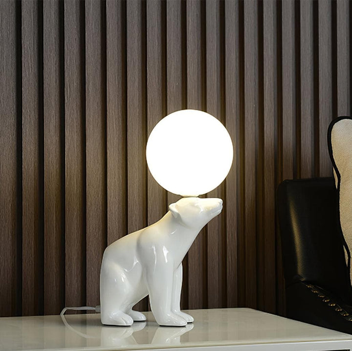 Metavaya Table Lamp Model A Dia 24cm x H 37cm / ∅ 9.4″ x H 14.5″ / White / US Plug Polar Bear Table Lamp 6938617811747 M2023110401-1