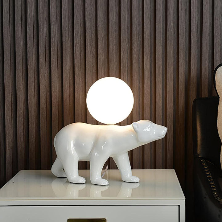 Metavaya Table Lamp Model B Dia 42cm x H 33cm / ∅ 16.5″ x H 12.9″ / White / US Plug Polar Bear Table Lamp 6938617811785 M2023110401-5