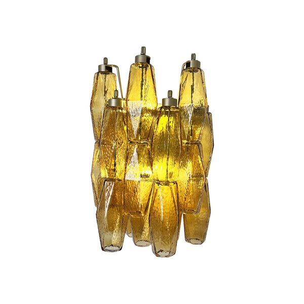 Poliedri Murano Amber Wall Lamp