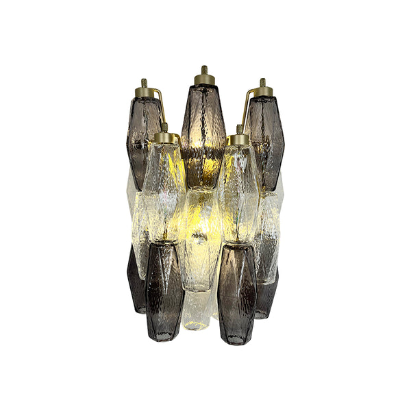 Poliedri Murano Smoked Transparent Wall Lamp