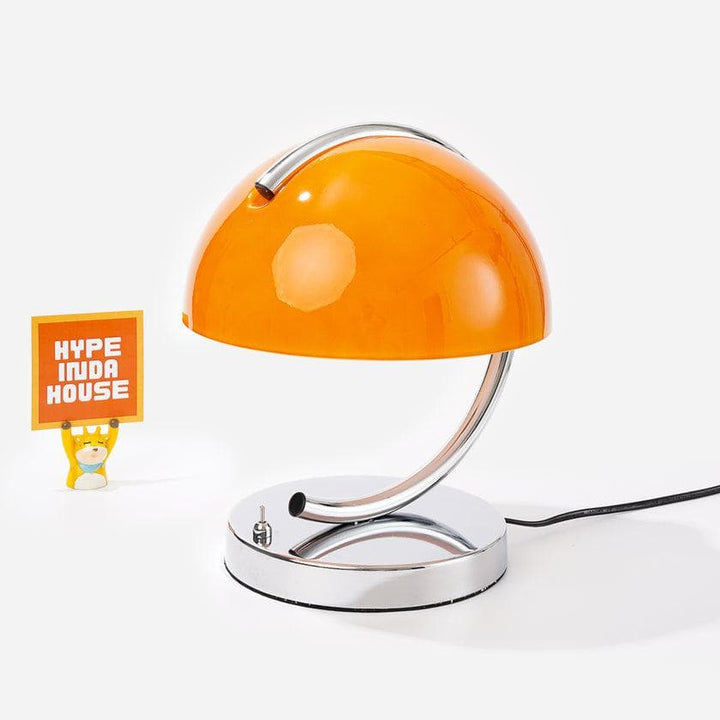 Metavaya Table Lamp Dia 22cm x H 28cm / ∅ 11″ x H 19.7″ / Orange+Chrome / US plug Pudding Table Lamp 6938617811983 M2023110404-1