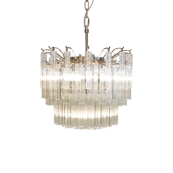 Quadriedri Prism Murano Transparent Chandelier