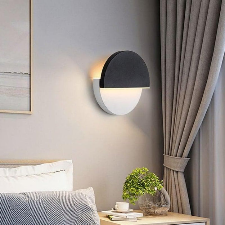 Metavaya Wall light Dia 20cm x H 20cm / ∅ 7.9″ x H 7.9″ / Black+White / Warm white Rotating round LED Wall Light 6938617819477 M2023120904-1 Rotating round LED Wall Light Sale