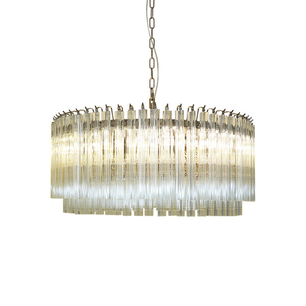 Round Murano Transparent Prism Chandelier