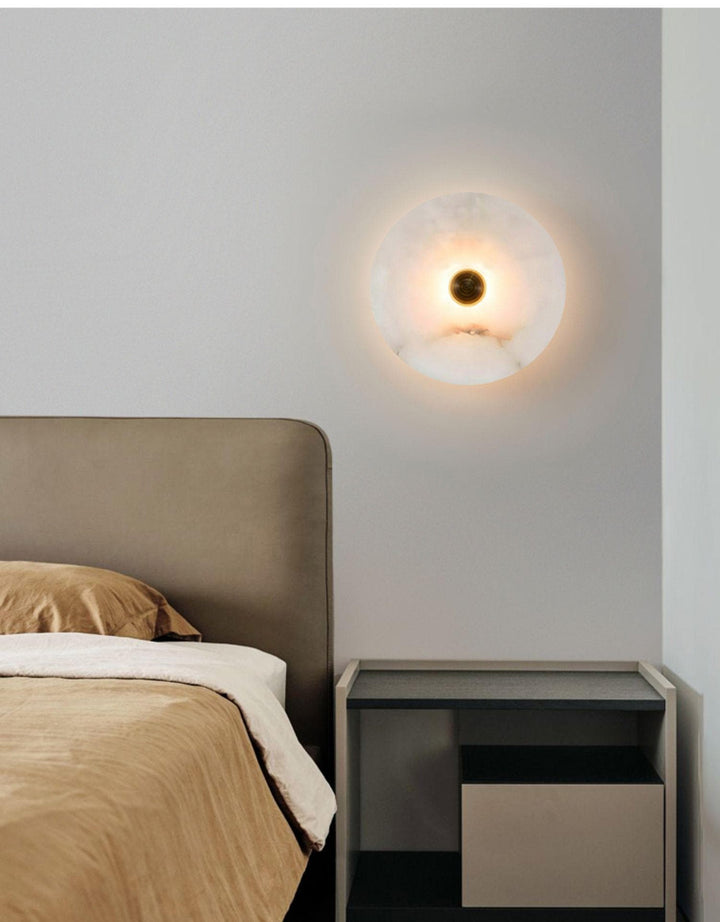 Metavaya Wall lamp Round Alabaster Wall Lamp