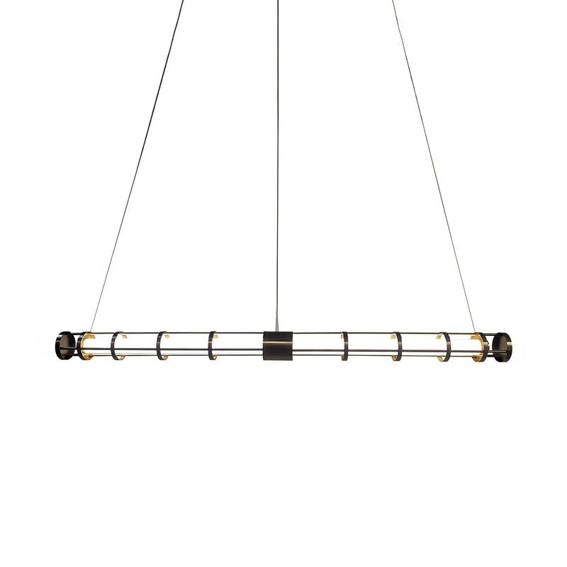 Metavaya Pendant light Dia 150cm x H 10cm / ∅ 59.1″ x H 3.9″ / Black / Warm Light Round Tube Pendant Lamp 662668879567 M202403252-7 Round Tube Pendant Lamp- Buy online