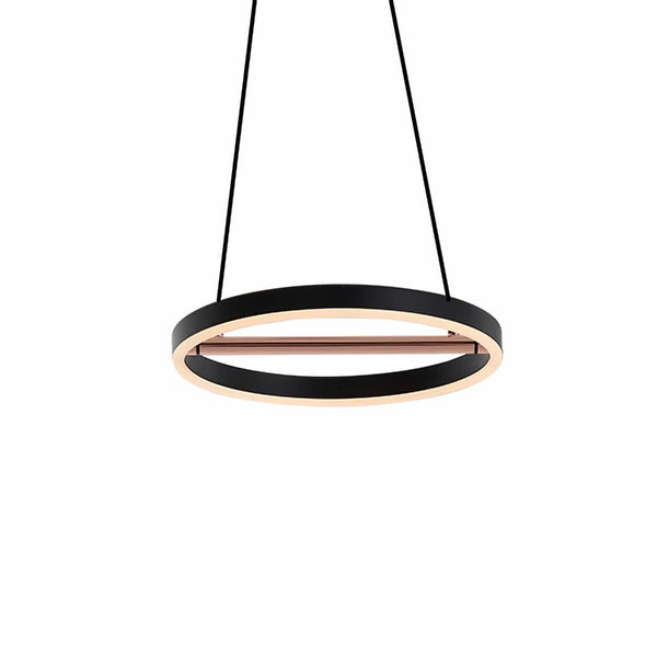 Metavaya Pendant Light Dia 35cm x H 150cm / ∅ 13.8″ x H 59″ / Black+Rose Gold / Warm White Sol Pendant Light 6938617801946 M2023101901-1