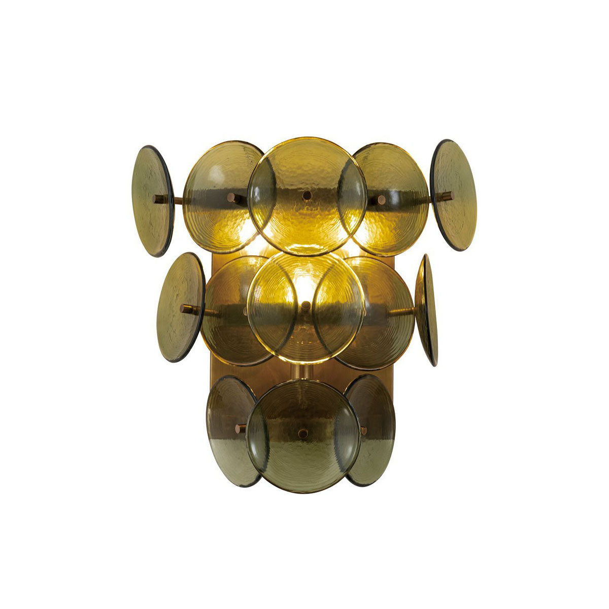 Solaris Disc Hammered  Glass Wall Lamp | Metavaya