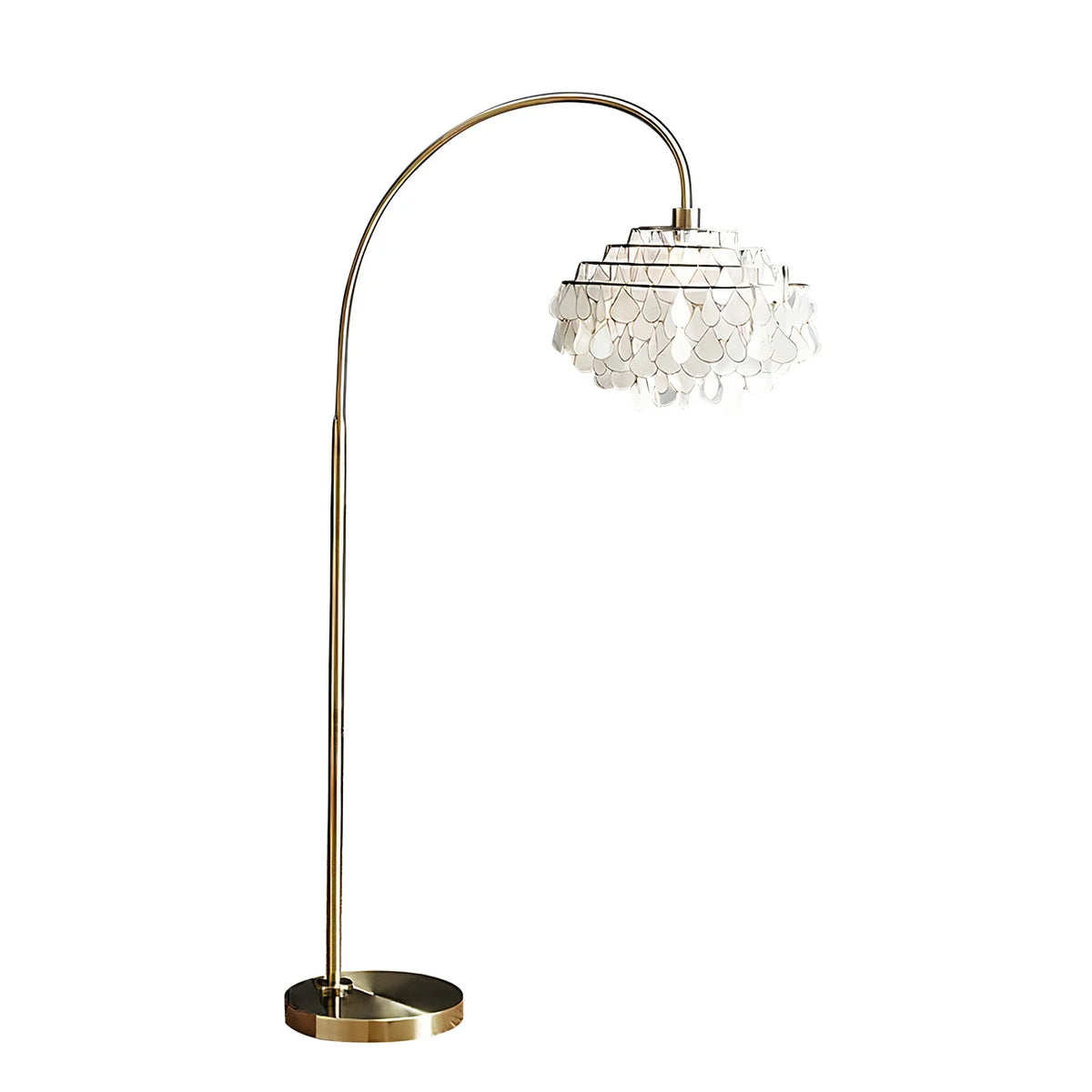 Teardrops Capiz Arc Floor Lamp | Metavaya