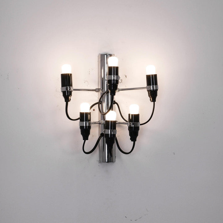 Metavaya Wall lamp 6 heads Dia 23.5cm x H 27cm / ∅ 9.3″ x H 10.6″ / Chrome Traditional Mid-century 2097 Wall Lamp 6938624882815 M202405293-7