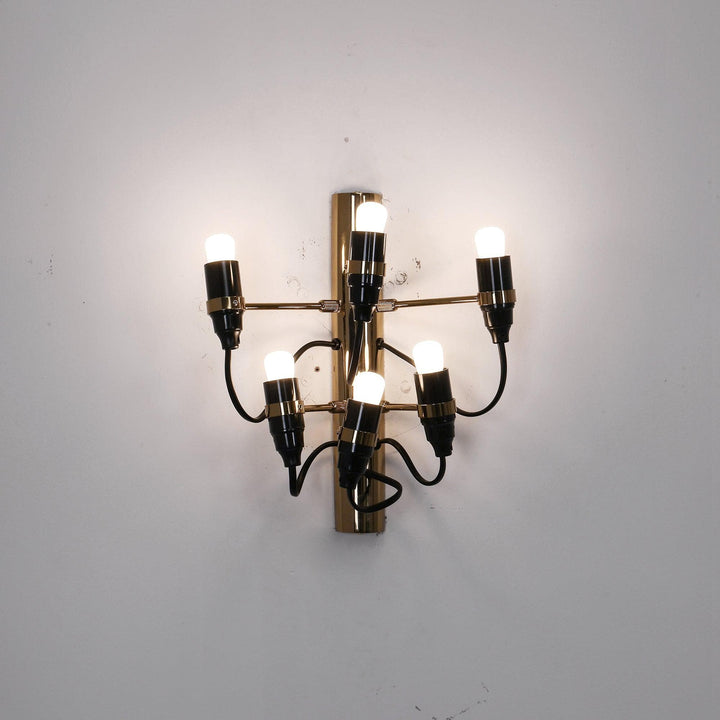 Metavaya Wall lamp 6 heads Dia 23.5cm x H 27cm / ∅ 9.3″ x H 10.6″ / Gold Traditional Mid-century 2097 Wall Lamp 6938624882822 M202405293-8