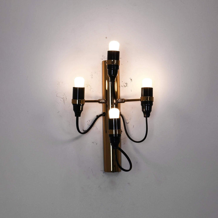 Metavaya Wall lamp 4 heads Dia 18cm x H 30cm / ∅ 7″ x H 11.8″ / Gold Traditional Mid-century 2097 Wall Lamp 6938624882785 M202405293-4