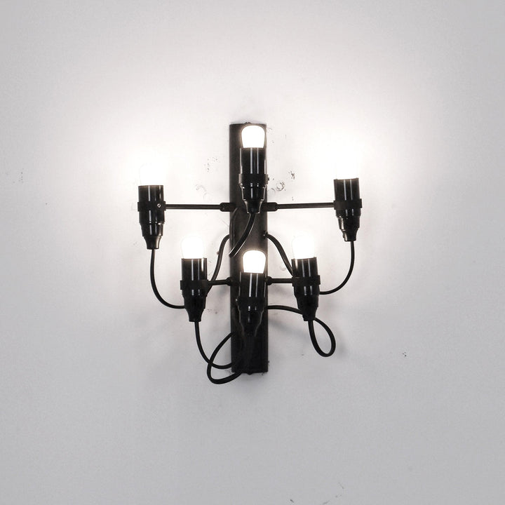 Metavaya Wall lamp 6 heads Dia 23.5cm x H 27cm / ∅ 9.3″ x H 10.6″ / Black Traditional Mid-century 2097 Wall Lamp 6938624882792 M202405293-5