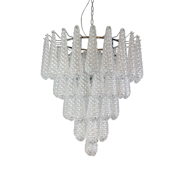 Transparent Murano Glass Petals Chandelier