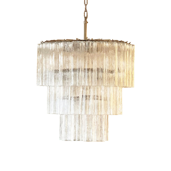 Transparent Murano Glass Tube Chandelier