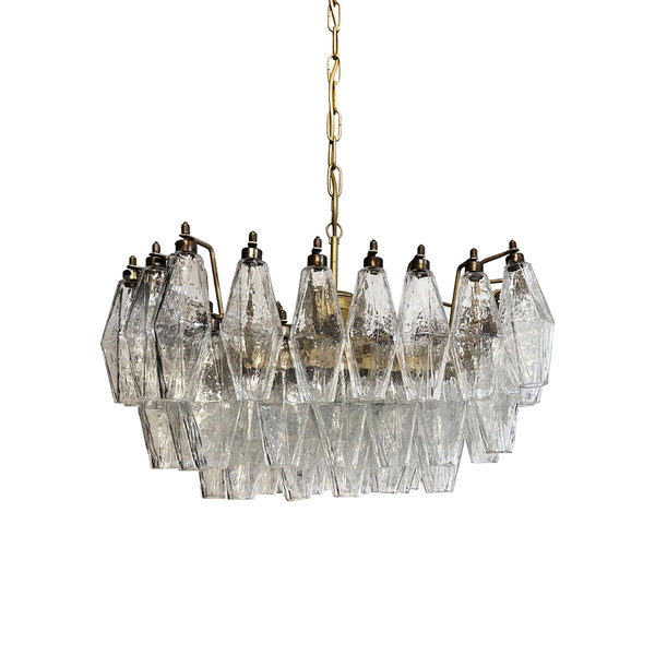 Transparent Murano Poliedri Chandelier