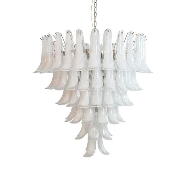 Transparent Murano White Petals Chandelier