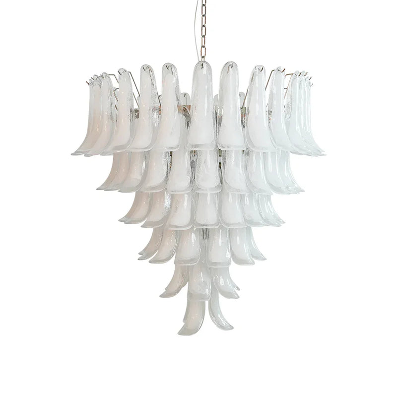 Transparent White Petals Chandelier | Metavaya