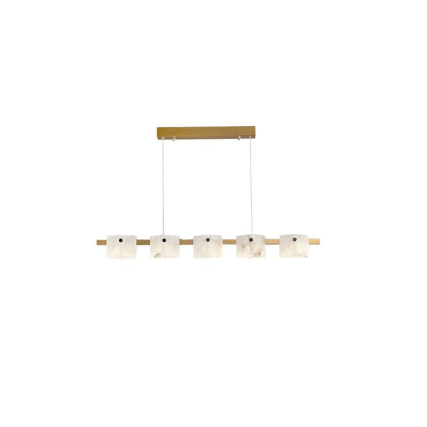 Metavaya Chandelier Dia 100cm x H 15cm / L 39.4″ x H 3.9″ / Gold Vertical rhombus marble chandelier 6938617788964 M2023100602-1