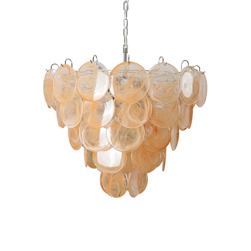 Vintage Gold Disc Glass Chandelier | Metavaya