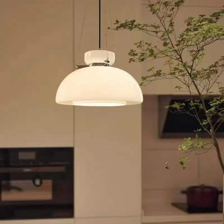 Metavaya Pendant lamp Dia 40cm x H 24cm / ∅ 15.7″ x H 9.4″ / White White Glass Pendant Lamp 6938617818166 M2023120503-1 White Glass Pendant Lamp Discount Sale