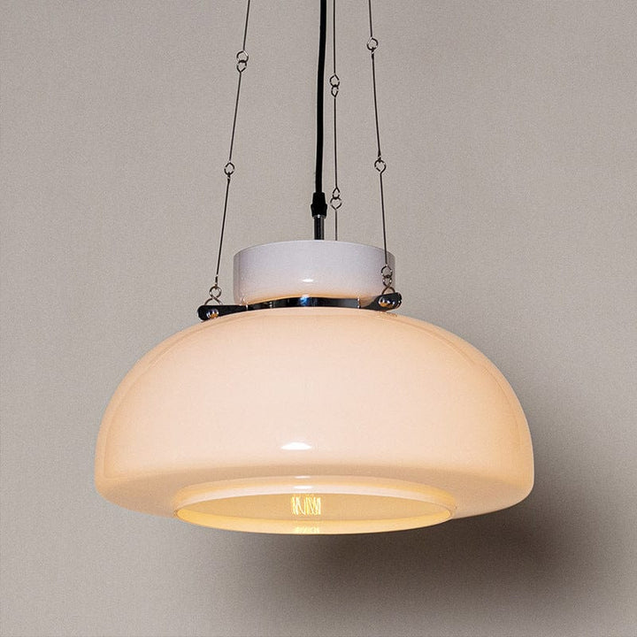 Metavaya Pendant lamp Dia 40cm x H 24cm / ∅ 15.7″ x H 9.4″ / White White Glass Pendant Lamp 6938617818166 M2023120503-1 White Glass Pendant Lamp Discount Sale