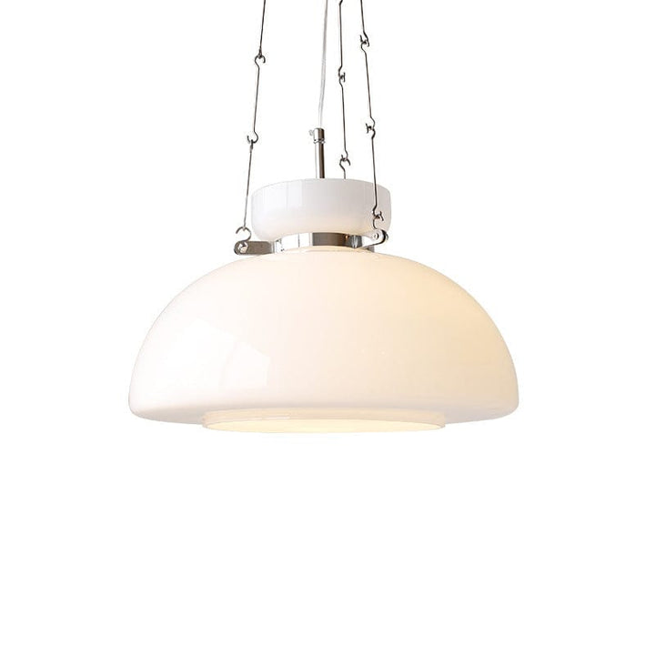 Metavaya Pendant lamp Dia 40cm x H 24cm / ∅ 15.7″ x H 9.4″ / White White Glass Pendant Lamp 6938617818166 M2023120503-1 White Glass Pendant Lamp Discount Sale