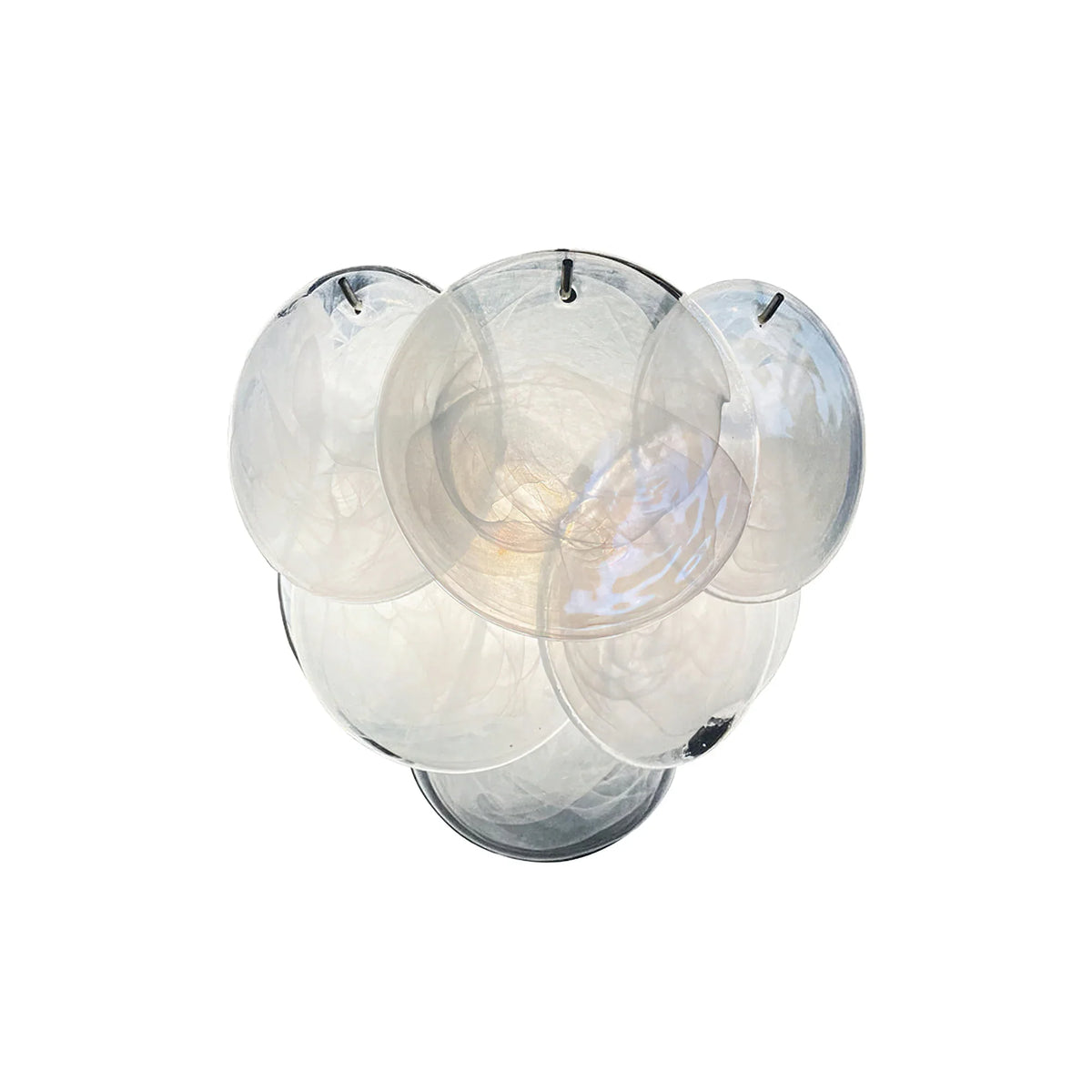 White Disc Glass Wall Sconce | Metavaya