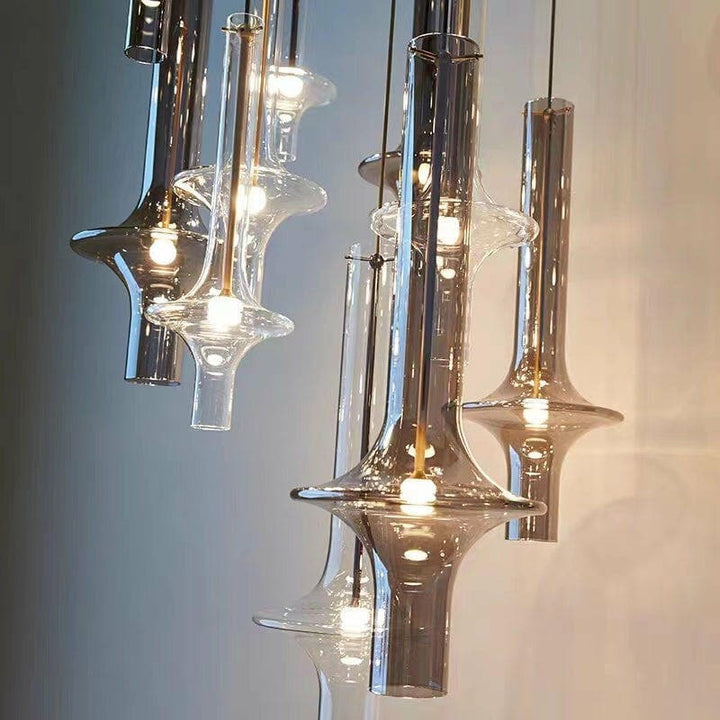 Metavaya Pendant lamp 6 heads Dia 60cm x H 150cm / ∅ 23.6″ x H 59″ / Gold / Clear Wonder Suspension Lamp 662668877709 M202403214-9 Wonder Suspension Lamp - Buy online