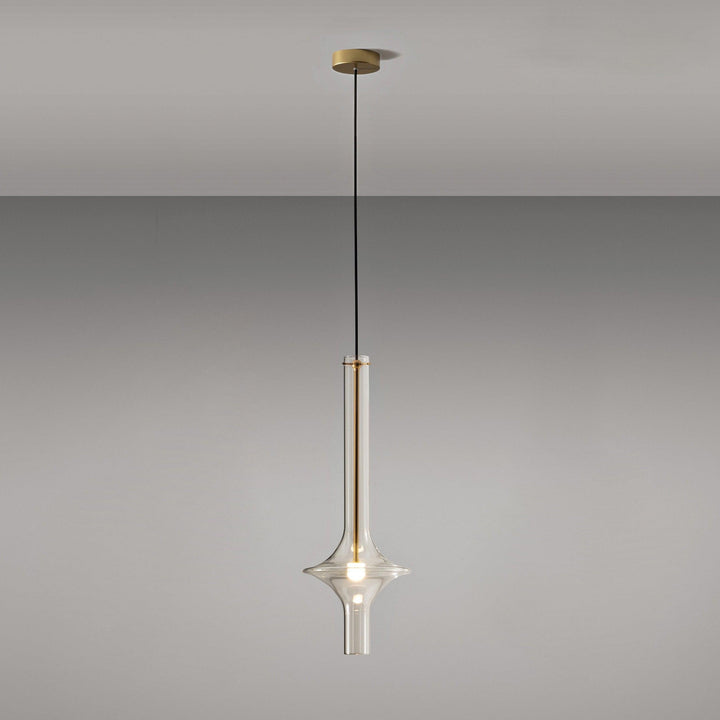 Metavaya Pendant lamp Dia 16cm x H 46cm / ∅ 6.3″ x H 18.1″ / Gold / Clear Wonder Suspension Lamp 6938617817329 M2023113003-1