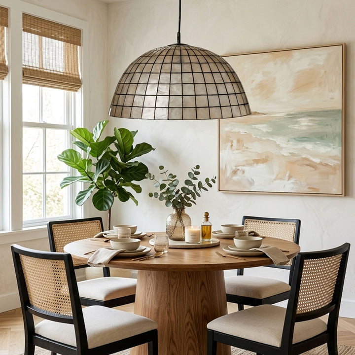 Capiz Shell Dome Pendant Light – Metavaya