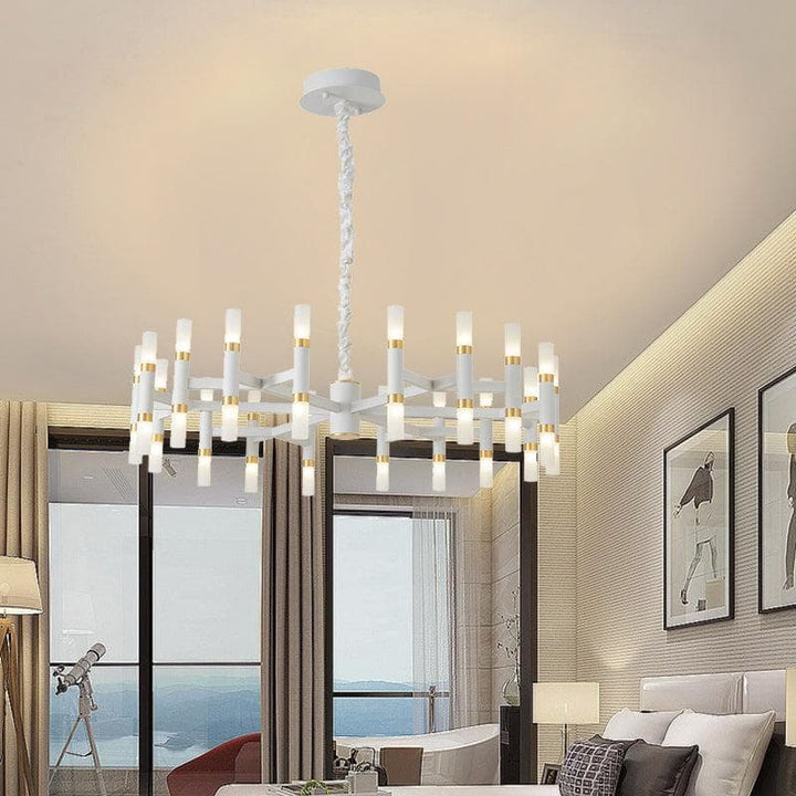 Metavaya Chandelier 36 heads Dia 85cm x H 22cm / ∅ 33.5″ x H 8.7″ / White&Gold / Warm White Molecular Chandelier 662668848440 M2023122708-5 Molecular Chandelier | Discount Sale