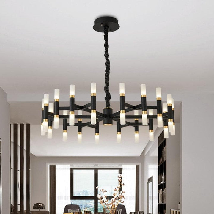 Metavaya Chandelier 36 heads Dia 85cm x H 22cm / ∅ 33.5″ x H 8.7″ / Black&Gold / Warm White Molecular Chandelier 662668848464 M2023122708-7 Molecular Chandelier | Discount Sale