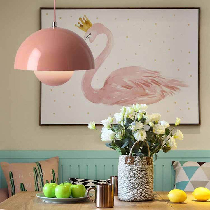 Metavaya Pendant light Dia 23cm x H 16cm / Tender pink Semi-Circle Bedroom Pendant Light 323232418543 M2022080601-2 Buy Semi-Circle Bedroom Pendant Light Online