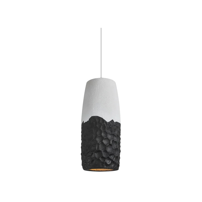 Metavaya Ceiling Lamp Dia 20cm X H 50cm / White & Black Acorn Pendant Lamp 662668874005 M2023021003-1 Acorn Pendant Lamp | Acorn Pendant Light 