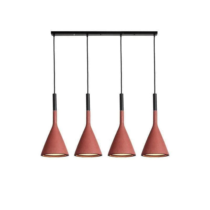 Metavaya Pendant light 4Heads / Red Aplomb Pendant Lamp 336019215549 M2022112401-23 Aplomb Pendant Light Cone Concrete Pendant Light